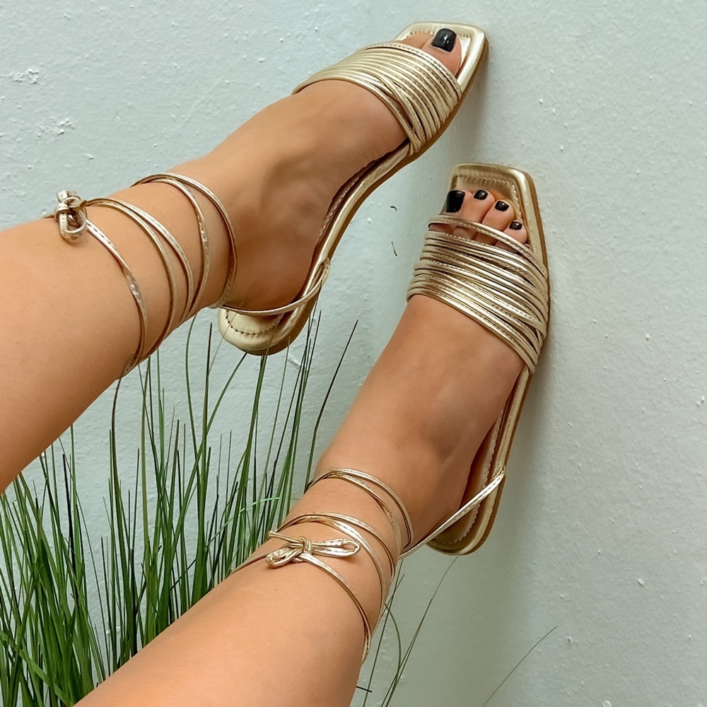 Gold Strappy Sandals